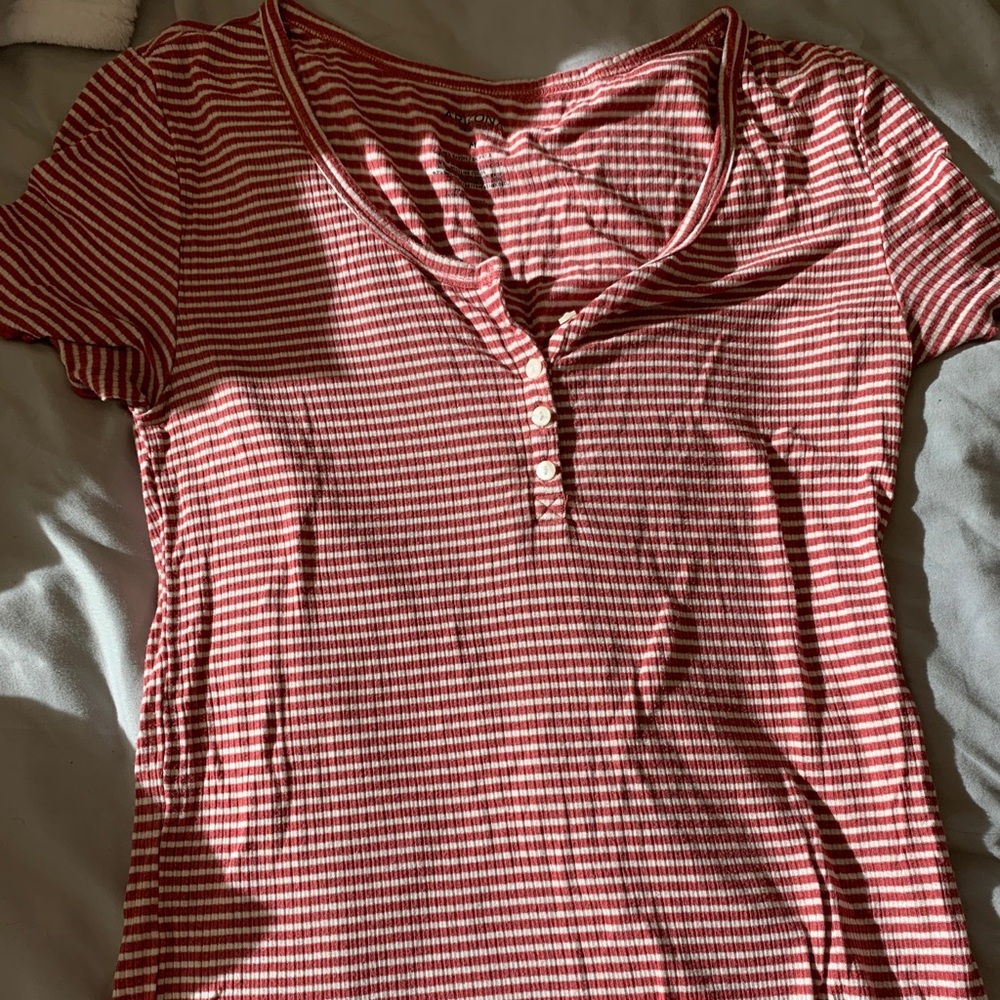 Red and white striped t-shirt